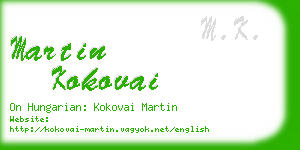 martin kokovai business card